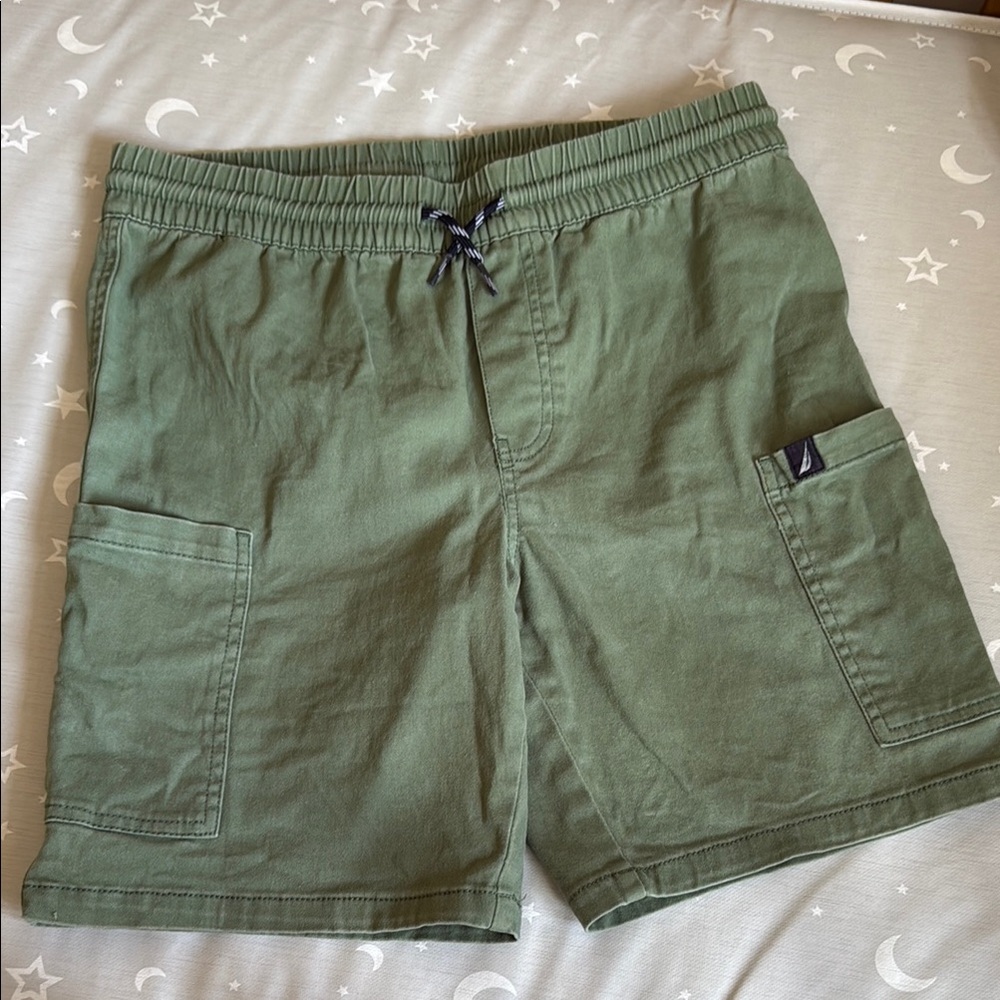 Nautica Boys Army Green Shorts Size Large 14/16 Casual Drawstring Bottoms